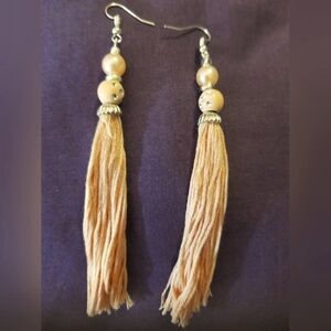 NWT Handcrafted Peach Tassel Earrings.